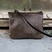 Brown with silverLeather Zipper Pouch Large 4 inch