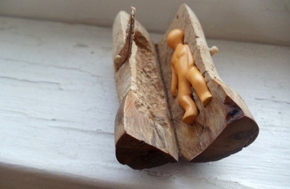 Cork, Pine Knot, Leather, Reliquary
