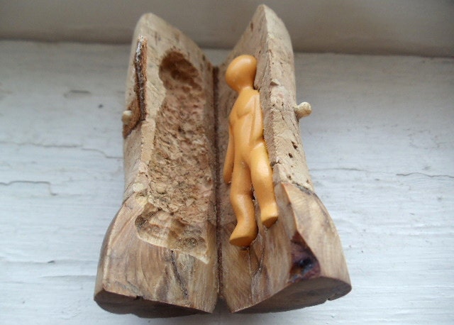 Cork, Pine Knot, Leather, Reliquary