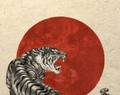 Asian Tiger Art Poster Print
