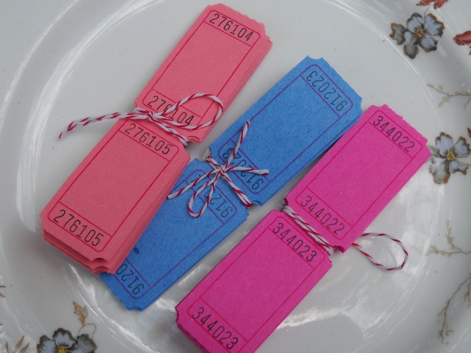 60 Carnival Tickets- three colors