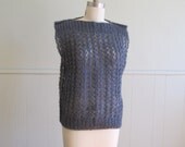1980s vintage hand knitted open weave mohair sweater