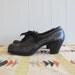 1910s vintage custom made black leather oxfords