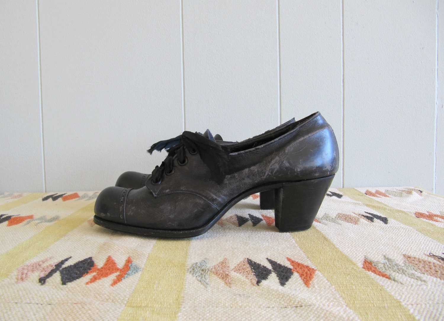 black leather oxfords