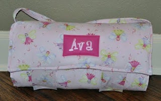 Nap Mat - Monogrammed Ballerina Fairy Princess Nap Mat With Hot Pink Double-sided Minky Blanket