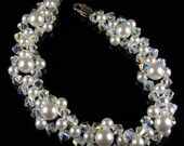 Bridal Bracelet Swarovski Crystal Pearl Beaded Matching Erin Custom Colors Free Shipping
