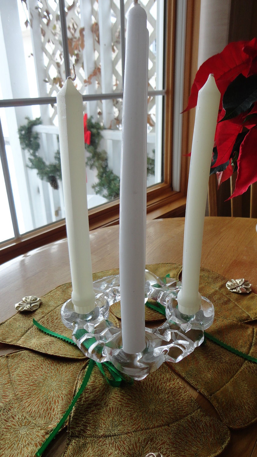 Items similar to Swedish Glass Candle Holder Holidays Advent Candles on