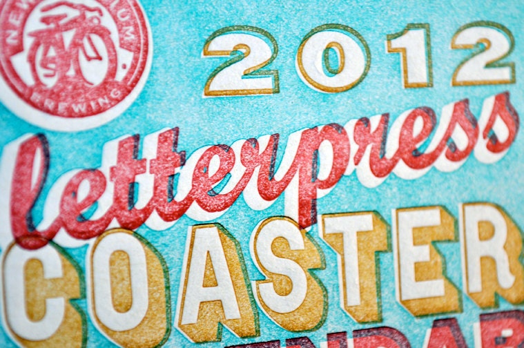 2012 & 2011 Letterpress Coaster Calendars - RESERVED for Laura Mullen