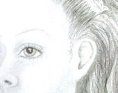 Pencil Portrait, "REGINA", Original Graphite drawing, RedRobinArt, Grigsby Gallery and Gifts on Etsy