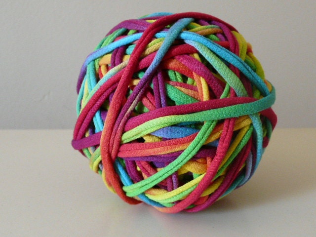 Reserved for Erica--Recycled Tshirt Yarn -Rainbow Tie Dye - 46yds - RT586