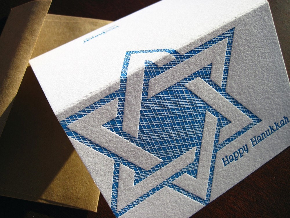 Letterpress Printed Hanukkah Card