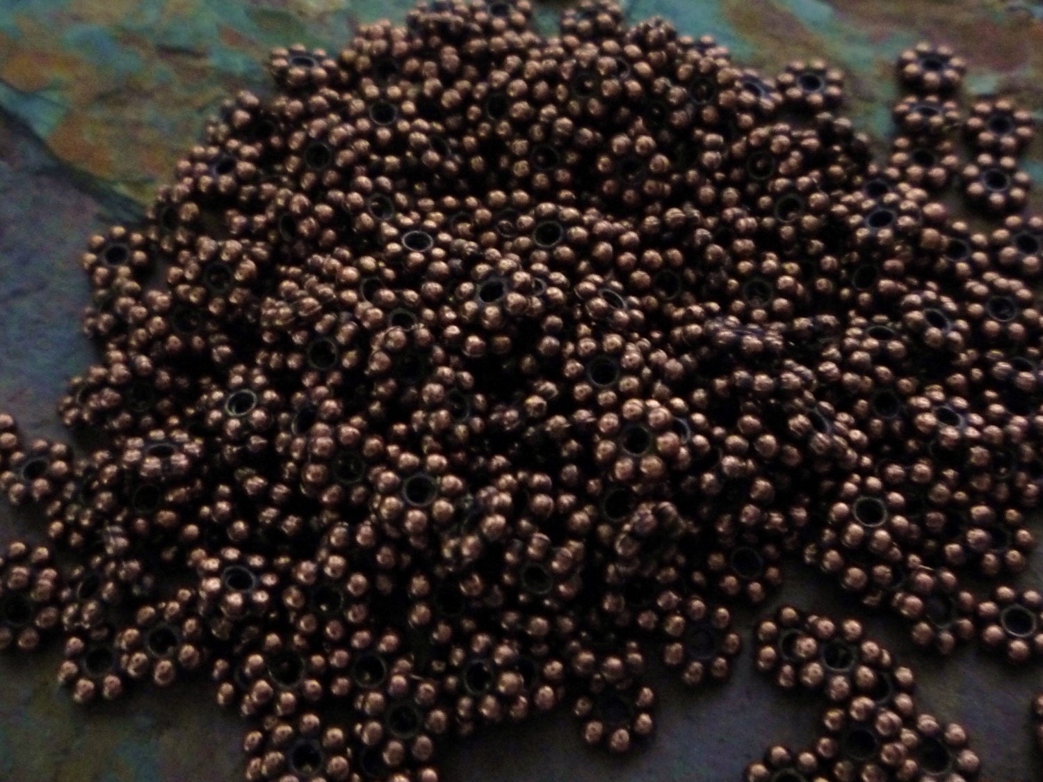 100 Spacers Choose Gold Antique Bronze Copper Silver or Tibetan Silver