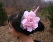 Sale     Pink Bird Hair Fascinator/Hair Comb