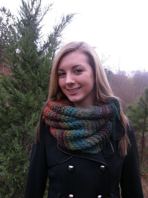 Sale   Eco Friendly Winter Rainbow Wool Chunky Cowl
