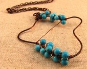 Hand Forged Copper Necklace with Turquoise "Casper"