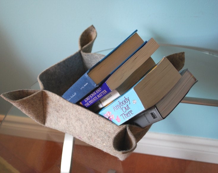 Natural Gray Felt Table Baskets