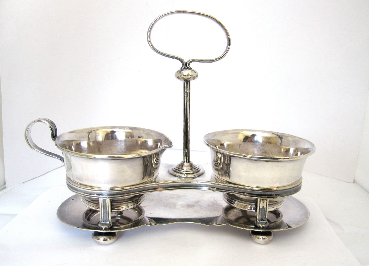 Antique Silver Sugar and Creamer Set with Caddy by TheLazyPeacock