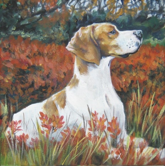 English Pointer art print CANVAS print of LA by TheDogLover