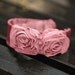 Natural Hair Accessories Headband Wide Pink Satin Rosette