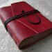 Leather Journal, Red, handmade rustic journal by Dancing Grey Studio on Etsy