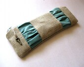 The Nostalgic Mini Pouch in linen/light blue - Pouch, pencil case