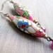 Oriental Earrings Dangle Earrings Chinese Cloisonne Pink Flower