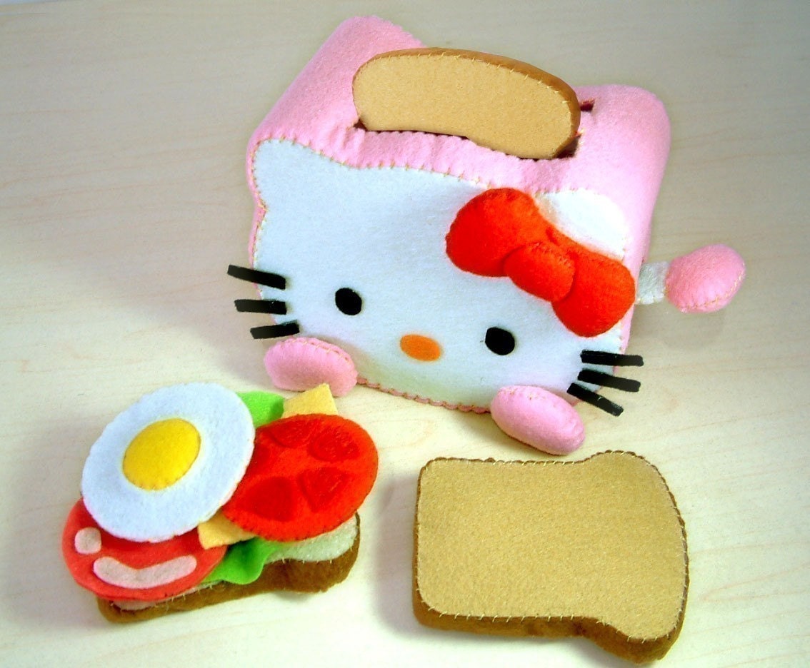 DIY felt Toaster and Sandwich--PDF Pattern via Email--T03