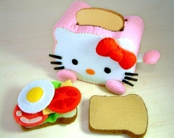 DIY felt Toaster and Sandwich--PDF Pattern via Email--T03