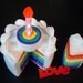 New-DIY felt rainbow cake(double tiers)---PDF Pattern via Email--F30