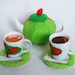 DIY felt apple tea set---PDF Pattern via Email--T21