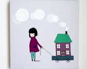 Home is where you take it, stitched canvas print