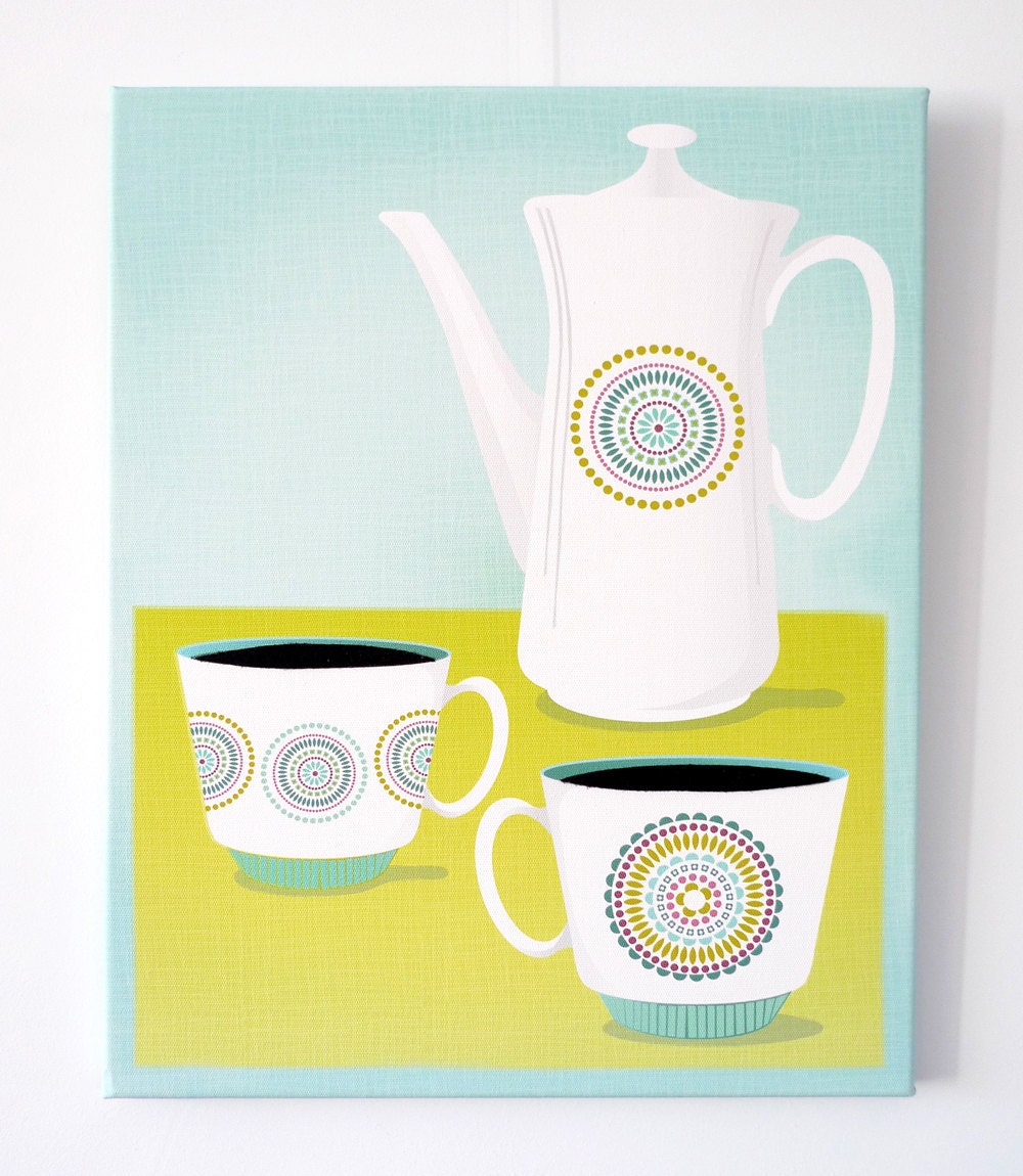Coffee time - Textiles Canvas Print