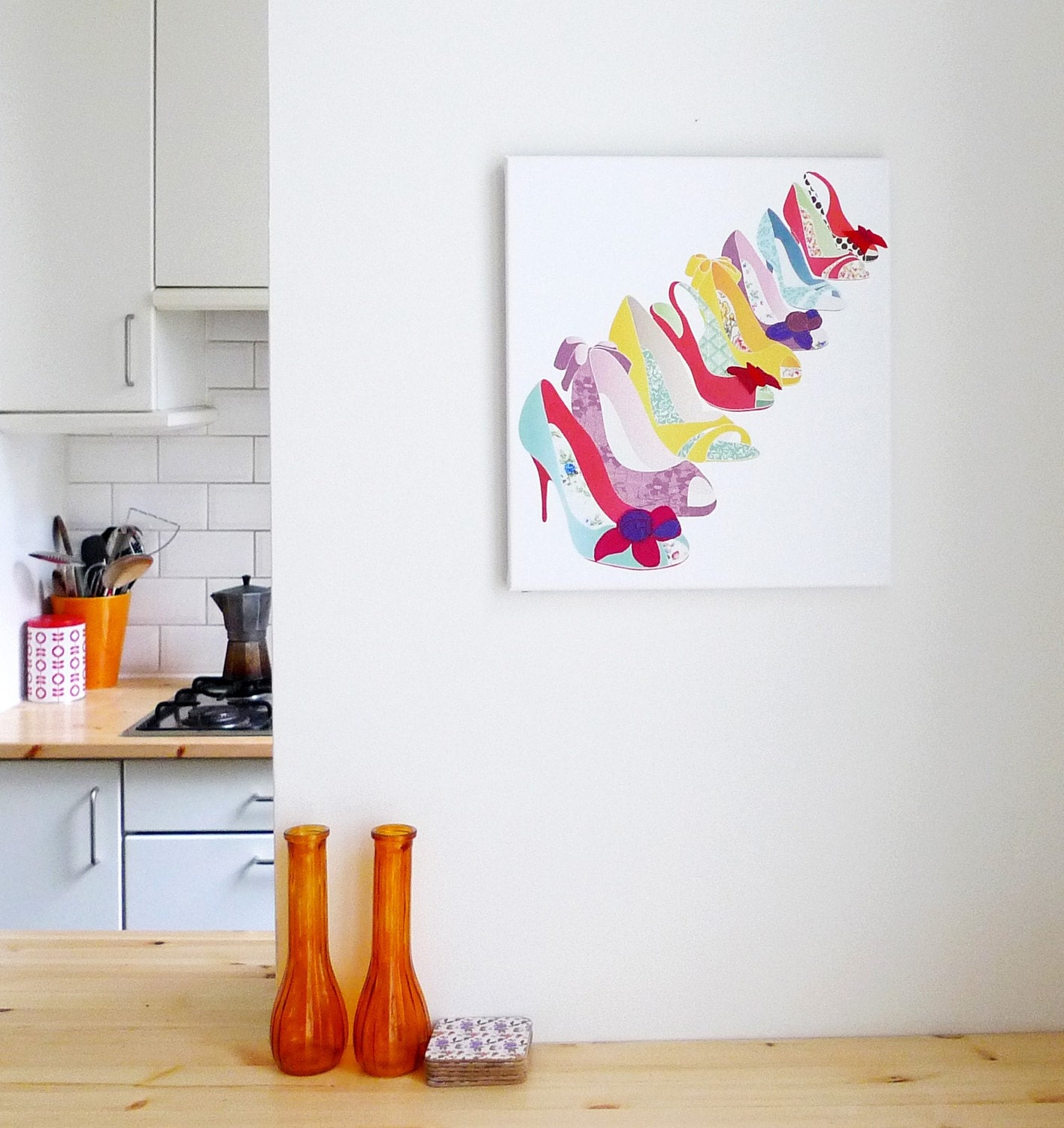 Never enough... Mixed media, stitched canvas print