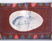 Hare in an Egg Screen Printed Silk Cushion Pillow
