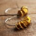 Large Hoop Ruffle Earrings in Sterling Silver with Gold Ruffle - Mixed Metal Petals Modern Minimalist Under 30 Gift