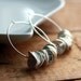 Large Silver Hoop Earrings in Sterling Silver with Ruffles - Petals Spring Fashion Modern Minimalist Under 30