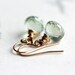 Mint Green Earrings Green Amethyst and Gold Gemstone Earrings