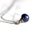 Blue Sapphire Gemstone Necklace on Sterling Silver Chain, September Birthstone