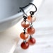 Ombre Peach Dangle Earrings on Sterling Silver - Sunrise Coral Peach Quartz Fall Fashion