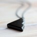 Geometric Black Necklace - Black Agate Triangle Pendant with Sterling Silver Chain - Cliffhanger Modern Jewelry