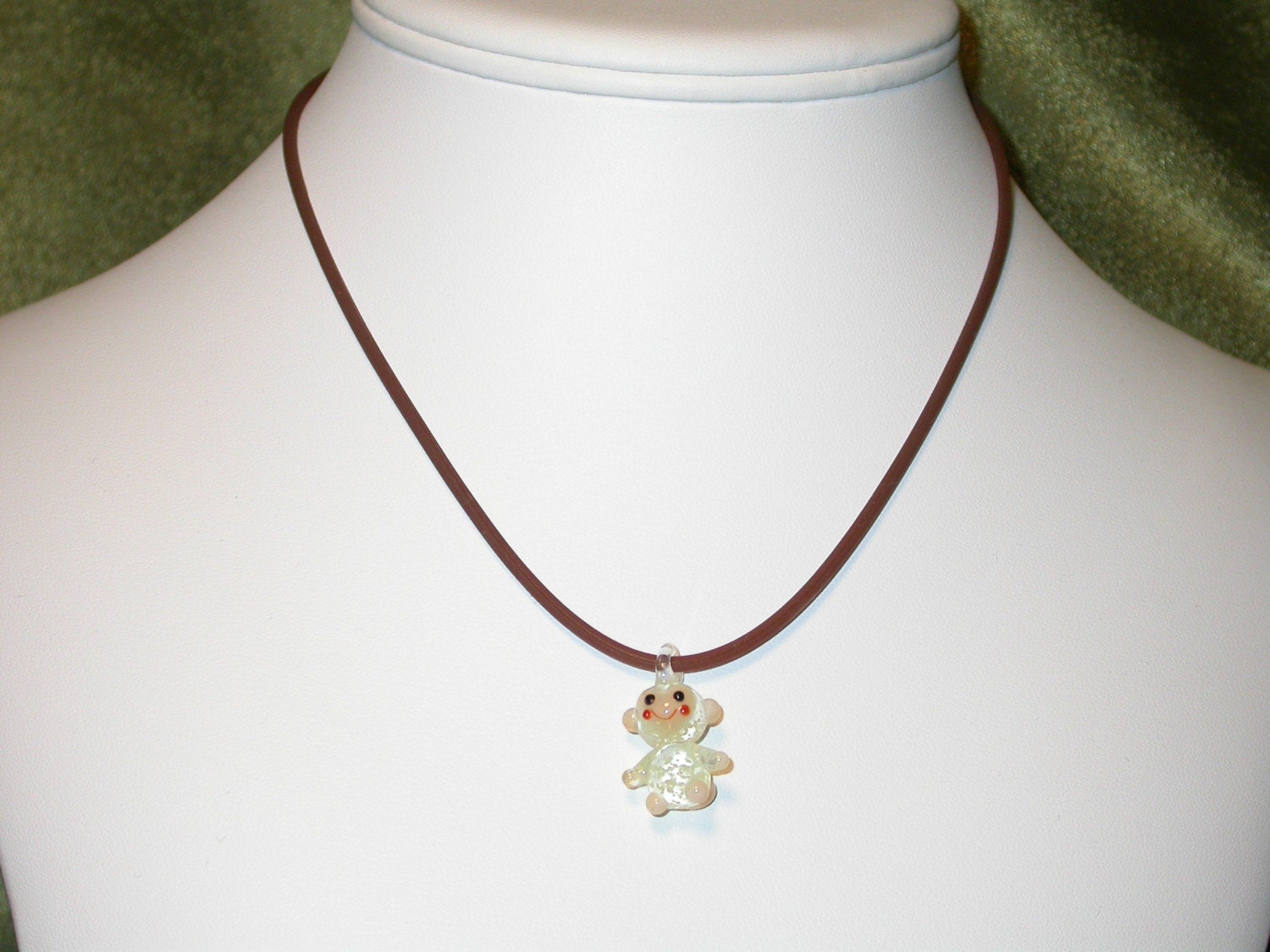 Little Monkey Glow in the Dark Glass Necklace