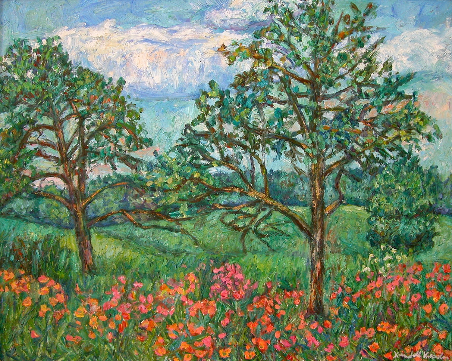 Kraft Avenue, Blacksburg Art 16x20 Impressionist Landscape Oil by Award Winner Kendall Kessler