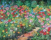Natural Rhythm 30x40 Impressionist Landscape  Painting of Wildflowers by Kendall Kessler