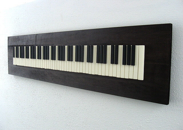 Rustic Wood Sculpture - Piano Keys - 12x48 - Made-To-Order