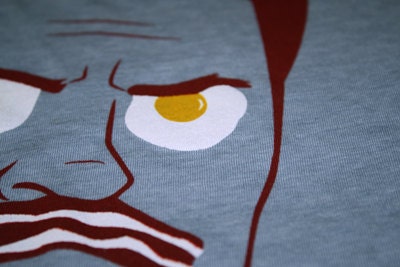 Ron Swanson Bacon & Eggs Shirt in Light Blue- Mens S or M