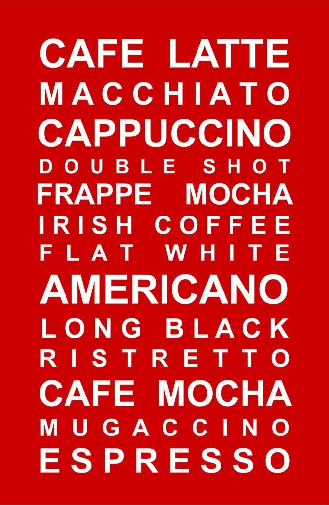 A5 unframed print Essential Coffee - Red