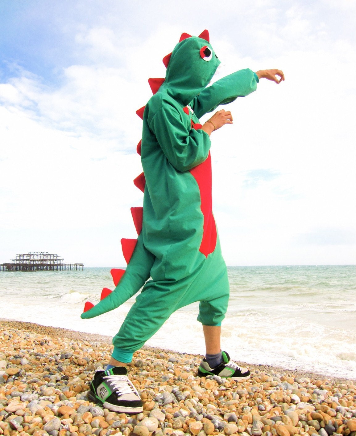 Loved Up Dragon Onesie - all-in-one fancy dress adult animal costume