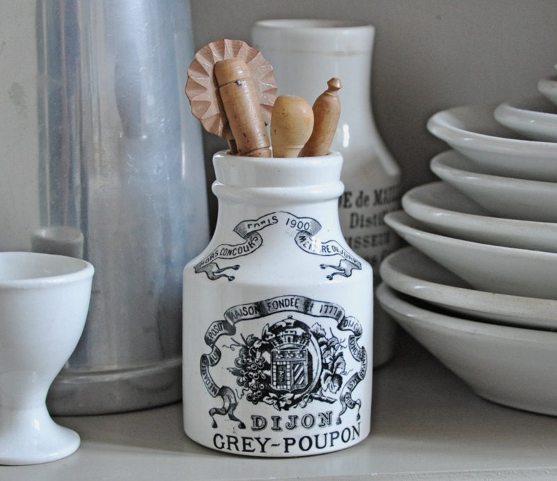 antique french mustard jar by petitsdetails on Etsy