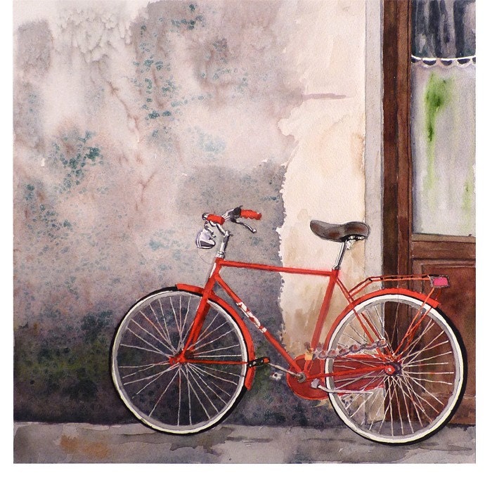 bicycle watercolor painting