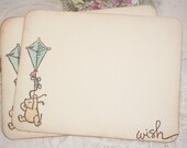Baby Shower Wish Cards - Classic Winnie the Pooh - Blue Kite - Boy -  Set of 12